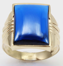 Load image into Gallery viewer, Antique 1920&#39;s Art Deco LARGE 12ct Blue Sapphire 10k Solid Yellow Gold Men&#39;s Ring