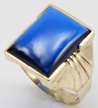 Load image into Gallery viewer, Antique 1920&#39;s Art Deco LARGE 12ct Blue Sapphire 10k Solid Yellow Gold Men&#39;s Ring