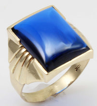 Load image into Gallery viewer, Antique 1920&#39;s Art Deco LARGE 12ct Blue Sapphire 10k Solid Yellow Gold Men&#39;s Ring