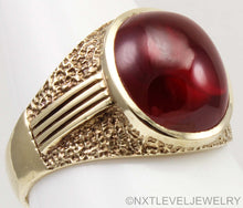 Load image into Gallery viewer, Vintage 1940's LARGE 10ct Ruby Cabochon 10k Solid Yellow Gold Men's Ring