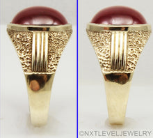 Load image into Gallery viewer, Vintage 1940's LARGE 10ct Ruby Cabochon 10k Solid Yellow Gold Men's Ring