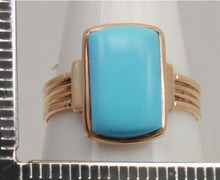 Load image into Gallery viewer, Antique Victorian RARE Natural Persian Turquoise 14k Solid Rose Gold Ladies Cocktail Ring