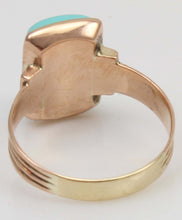 Load image into Gallery viewer, Antique Victorian RARE Natural Persian Turquoise 14k Solid Rose Gold Ladies Cocktail Ring