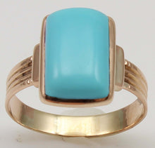 Load image into Gallery viewer, Antique Victorian RARE Natural Persian Turquoise 14k Solid Rose Gold Ladies Cocktail Ring