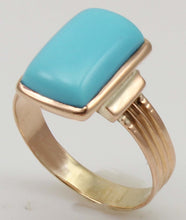 Load image into Gallery viewer, Antique Victorian RARE Natural Persian Turquoise 14k Solid Rose Gold Ladies Cocktail Ring