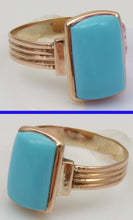 Load image into Gallery viewer, Antique Victorian RARE Natural Persian Turquoise 14k Solid Rose Gold Ladies Cocktail Ring