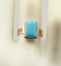 Load image into Gallery viewer, Antique Victorian RARE Natural Persian Turquoise 14k Solid Rose Gold Ladies Cocktail Ring