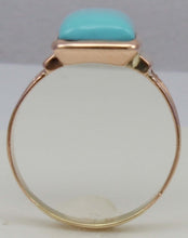 Load image into Gallery viewer, Antique Victorian RARE Natural Persian Turquoise 14k Solid Rose Gold Ladies Cocktail Ring