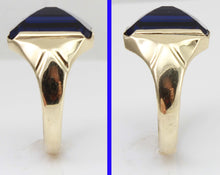 Load image into Gallery viewer, Antique 1920&#39;s Art Deco UNUSUAL Peaked Cut 8ct Blue Spinel 10k Solid Yellow Gold Men&#39;s Ring