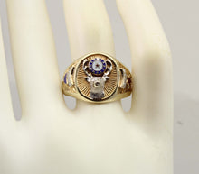 Load image into Gallery viewer, HEAVY Vintage BPOE Fraternal Order of Elks Diamond 10k Solid Yellow &amp; White Gold Men's Ring