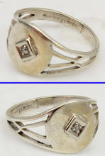 Load image into Gallery viewer, Antique Ostby &amp; Barton 1920&#39;s Art Deco Diamond Silver &amp; 10k Solid White Gold Ladies Cocktail Ring