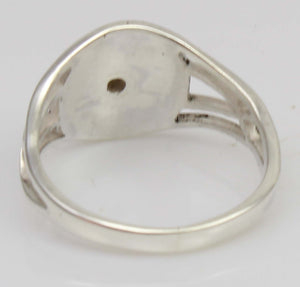 Antique Ostby & Barton 1920's Art Deco Diamond Silver & 10k Solid White Gold Ladies Cocktail Ring