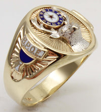 Load image into Gallery viewer, HEAVY Vintage BPOE Fraternal Order of Elks Diamond 10k Solid Yellow &amp; White Gold Men's Ring
