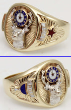 Load image into Gallery viewer, HEAVY Vintage BPOE Fraternal Order of Elks Diamond 10k Solid Yellow &amp; White Gold Men's Ring