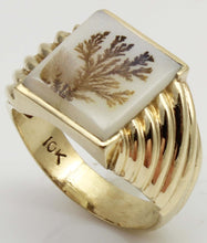 Load image into Gallery viewer, Vintage 1940&#39;s RARE Natural Dendritic Agate 10k Solid Yellow Gold Men&#39;s Ring
