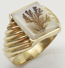 Load image into Gallery viewer, Vintage 1940&#39;s RARE Natural Dendritic Agate 10k Solid Yellow Gold Men&#39;s Ring