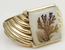 Load image into Gallery viewer, Vintage 1940&#39;s RARE Natural Dendritic Agate 10k Solid Yellow Gold Men&#39;s Ring