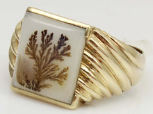 Load image into Gallery viewer, Vintage 1940&#39;s RARE Natural Dendritic Agate 10k Solid Yellow Gold Men&#39;s Ring