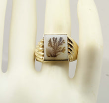 Load image into Gallery viewer, Vintage 1940&#39;s RARE Natural Dendritic Agate 10k Solid Yellow Gold Men&#39;s Ring