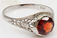 Load image into Gallery viewer, Antique 1920's Art Deco 1.2ct Natural Garnet 14k Solid White Gold Filigree Ladies Cocktail Ring