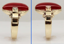 Load image into Gallery viewer, Antique SIGNED ECCO 1930's Late Period Art Deco LARGE 12ct Ruby Diamond 10k Solid Gold Men's Ring