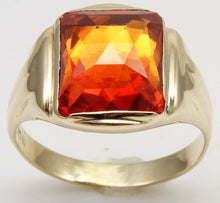 Load image into Gallery viewer, Antique SIGNED Untermeyer Robbins &amp; Co Art Deco LARGE 8ct Orange Sapphire 10k Solid Gold Men's Ring