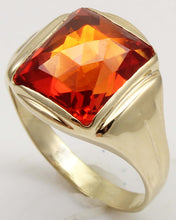 Load image into Gallery viewer, Antique SIGNED Untermeyer Robbins &amp; Co Art Deco LARGE 8ct Orange Sapphire 10k Solid Gold Men's Ring