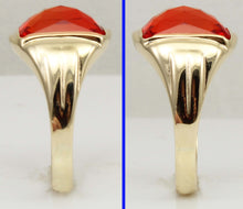 Load image into Gallery viewer, Antique SIGNED Untermeyer Robbins &amp; Co Art Deco LARGE 8ct Orange Sapphire 10k Solid Gold Men's Ring