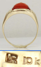 Load image into Gallery viewer, Antique SIGNED Untermeyer Robbins &amp; Co Art Deco LARGE 8ct Orange Sapphire 10k Solid Gold Men's Ring