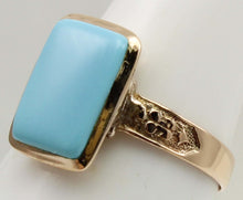 Load image into Gallery viewer, Antique Victorian RARE Natural Persian Turquoise 10k Solid Gold Ladies Cocktail Ring Dating to c1890