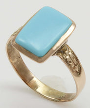 Load image into Gallery viewer, Antique Victorian RARE Natural Persian Turquoise 10k Solid Gold Ladies Cocktail Ring Dating to c1890