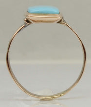 Load image into Gallery viewer, Antique Victorian RARE Natural Persian Turquoise 10k Solid Gold Ladies Cocktail Ring Dating to c1890