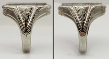 Load image into Gallery viewer, HEAVY Antique 1920's Art Deco LARGE RARE Natural Dendritic Agate 10k Solid White Gold Men's Ring