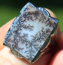 Load image into Gallery viewer, HEAVY Antique 1920's Art Deco LARGE RARE Natural Dendritic Agate 10k Solid White Gold Men's Ring