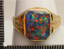 Load image into Gallery viewer, Antique 1920's Art Deco SIGNED Ostby &amp; Barton Color Shift Natural Opal 10k Solid Gold Men's Ring
