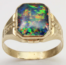 Load image into Gallery viewer, Antique 1920's Art Deco SIGNED Ostby &amp; Barton Color Shift Natural Opal 10k Solid Gold Men's Ring