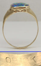 Load image into Gallery viewer, Antique 1920's Art Deco SIGNED Ostby &amp; Barton Color Shift Natural Opal 10k Solid Gold Men's Ring