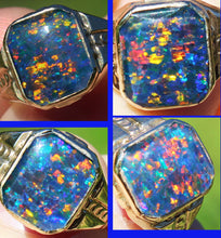 Load image into Gallery viewer, Antique 1920's Art Deco SIGNED Ostby &amp; Barton Color Shift Natural Opal 10k Solid Gold Men's Ring