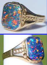 Load image into Gallery viewer, Antique 1920's Art Deco SIGNED Ostby &amp; Barton Color Shift Natural Opal 10k Solid Gold Men's Ring