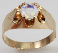 Load image into Gallery viewer, Antique c1900 Victorian Antique Cut Natural RARE Faceted Moonstone 10k Solid Rose Gold Men&#39;s Ring