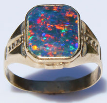 Load image into Gallery viewer, Antique 1920's Art Deco SIGNED Ostby &amp; Barton Color Shift Natural Opal 10k Solid Gold Men's Ring