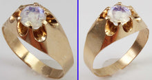 Load image into Gallery viewer, Antique c1900 Victorian Antique Cut Natural RARE Faceted Moonstone 10k Solid Rose Gold Men&#39;s Ring