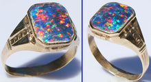 Load image into Gallery viewer, Antique 1920's Art Deco SIGNED Ostby &amp; Barton Color Shift Natural Opal 10k Solid Gold Men's Ring