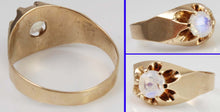 Load image into Gallery viewer, Antique c1900 Victorian Antique Cut Natural RARE Faceted Moonstone 10k Solid Rose Gold Men&#39;s Ring