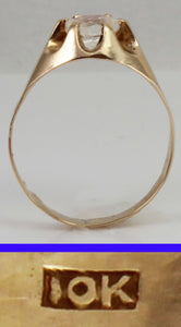 Antique c1900 Victorian Antique Cut Natural RARE Faceted Moonstone 10k Solid Rose Gold Men's Ring