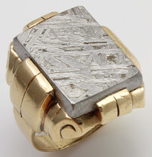 Load image into Gallery viewer, HEAVY Antique 1930's Late Art Deco Natural Meteorite Cabochon 10k Solid Yellow Gold Men's Ring