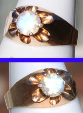 Load image into Gallery viewer, Antique c1900 Victorian Antique Cut Natural RARE Faceted Moonstone 10k Solid Rose Gold Men&#39;s Ring