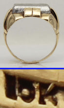Load image into Gallery viewer, HEAVY Antique 1930's Late Art Deco Natural Meteorite Cabochon 10k Solid Yellow Gold Men's Ring