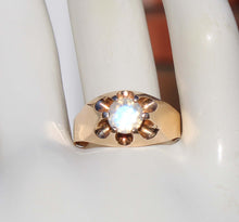 Load image into Gallery viewer, Antique c1900 Victorian Antique Cut Natural RARE Faceted Moonstone 10k Solid Rose Gold Men&#39;s Ring