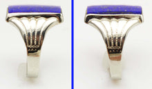 Load image into Gallery viewer, Antique 1920's Art Deco Genuine Lapis Lazuli Hand Milgrained 10k Solid White Gold Men's Ring